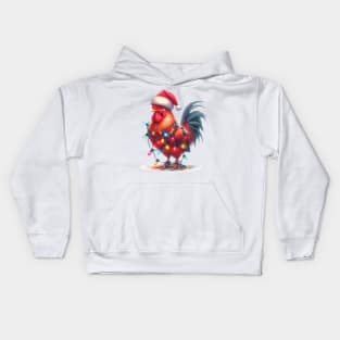 Chicken Wrapped In Christmas Lights Kids Hoodie
